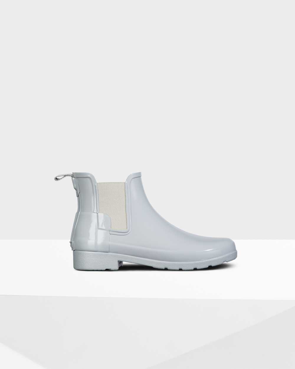 Hunter Refined Gloss Slim Fit Chelsea-Stiefel Damen - Hunter Kurze Stiefel Grau | Germany 451IVUZCQ